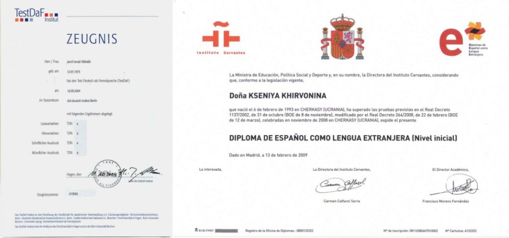 Мовні курси сертифікати