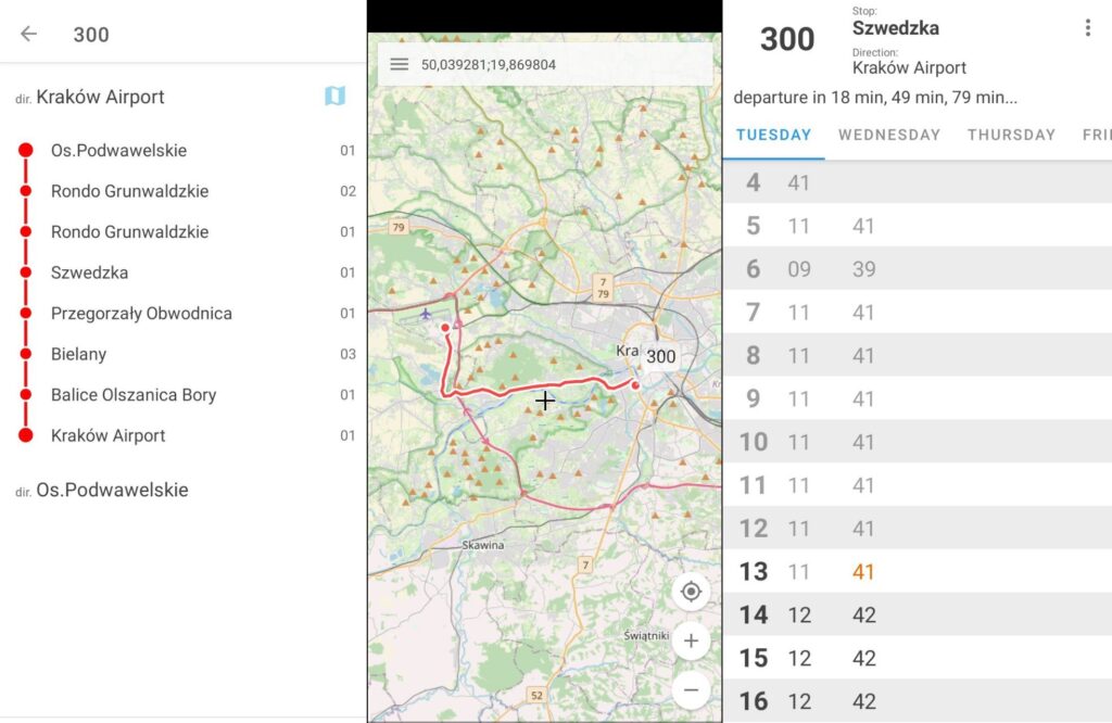 Аеропорт Краків. Розклад автобуса №300