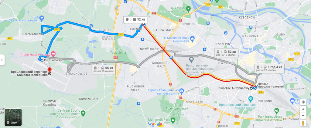 Аеропорт Вроцлав. Маршрут автобусу нічного №206. Як доїхати в 2023 році