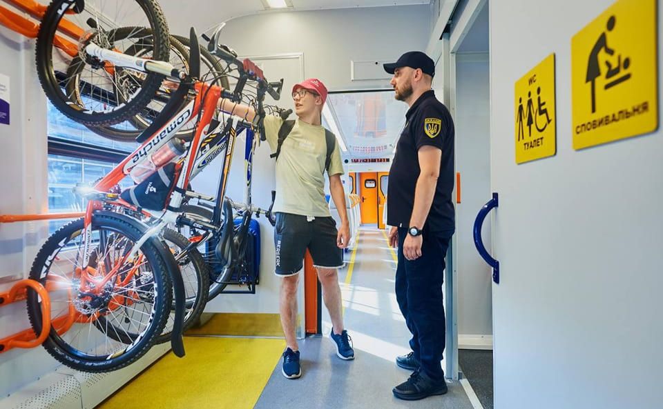 Перевезення велосипедів у потягах. Спеціальні місця