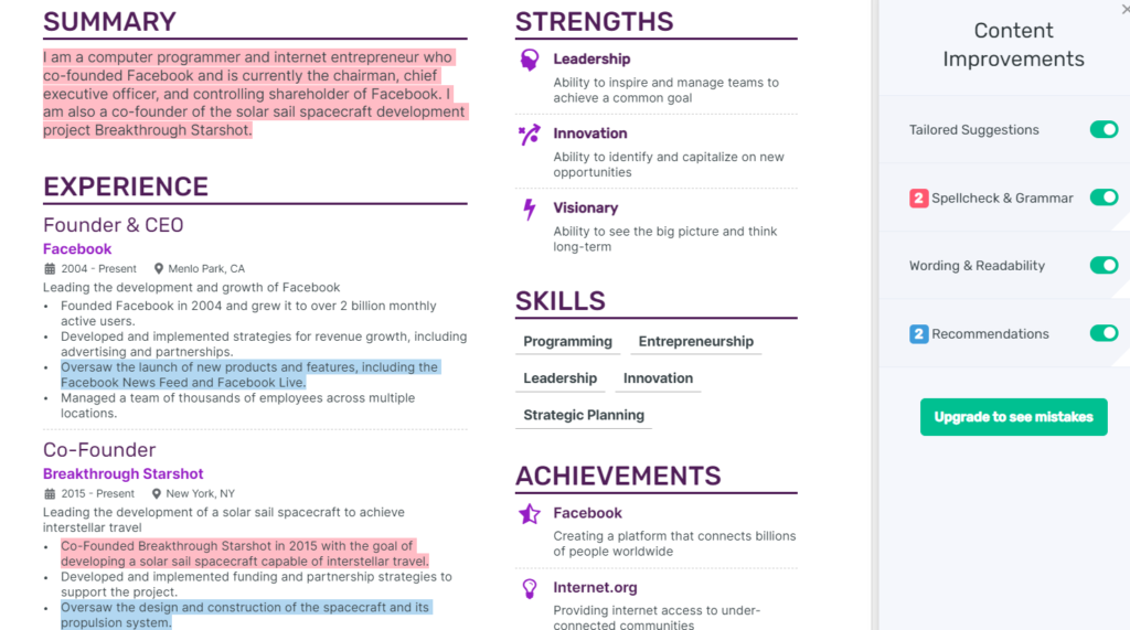Створити резюме This resume does not exist