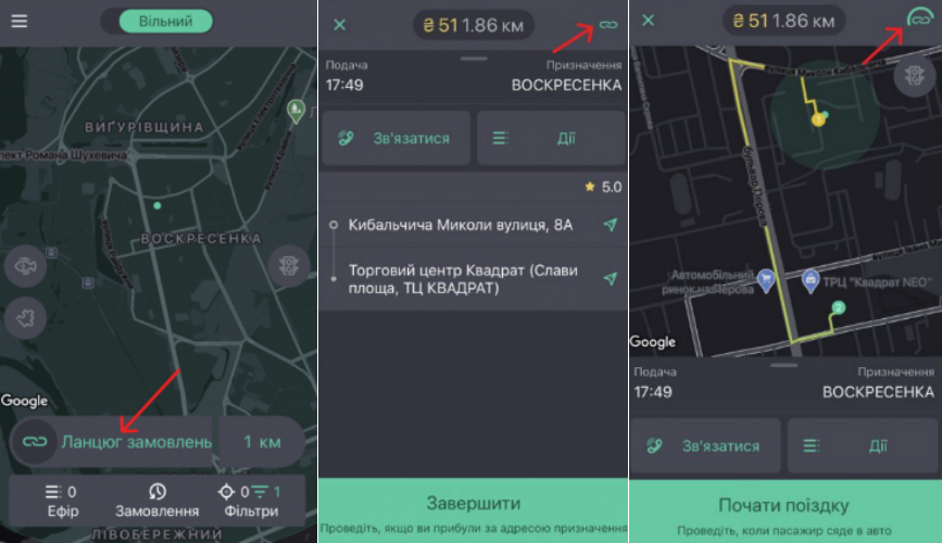 Ланцюг замовлень в Uklon