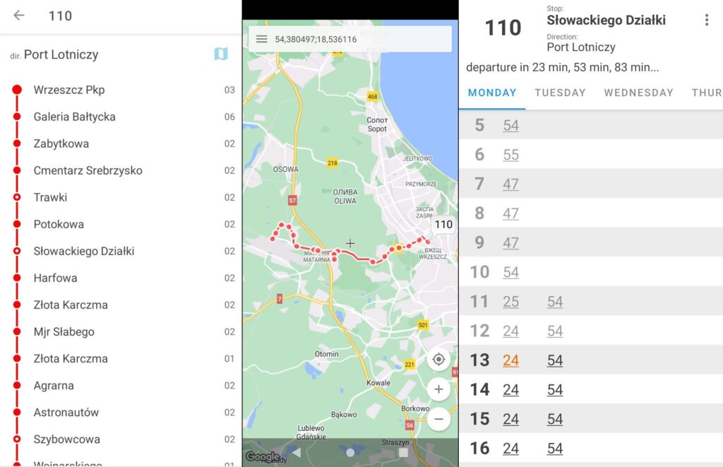 Громадський транспорт Гданська. Розклад у застосунку mobileMPK