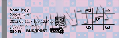 Громадський транспорт Будапешта. Одноразовий квиток.