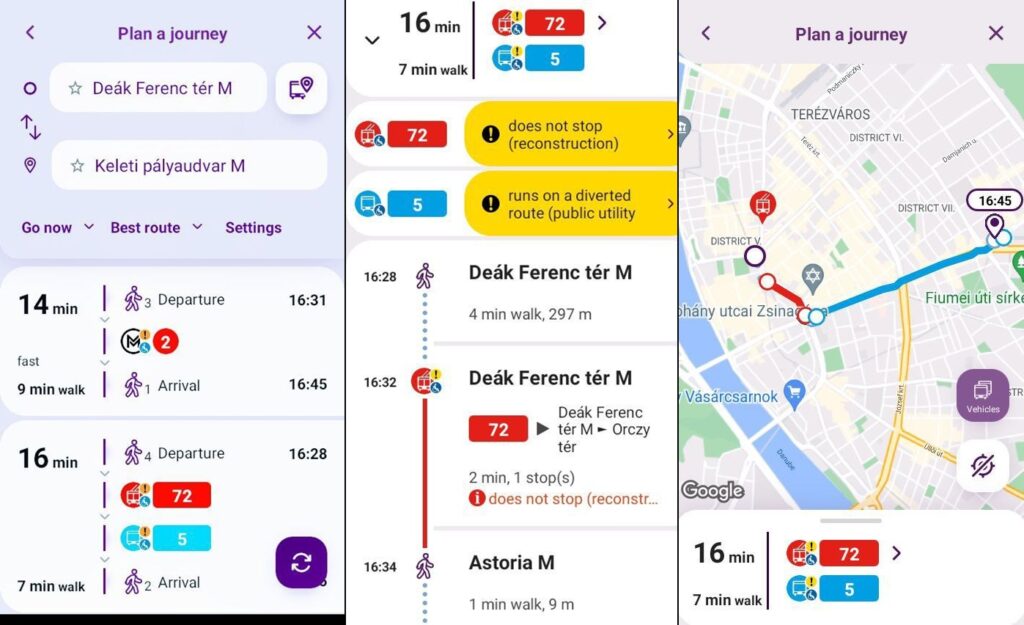 Громадський транспорт Будапешта. Застосунок BudapestGo