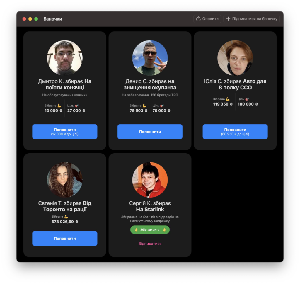 Підписка на збори в Монобанку