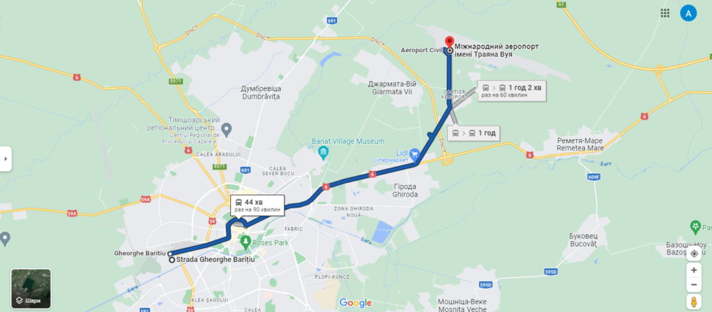 Аеропорт Тімішоара: маршрут автобуса Е4b 