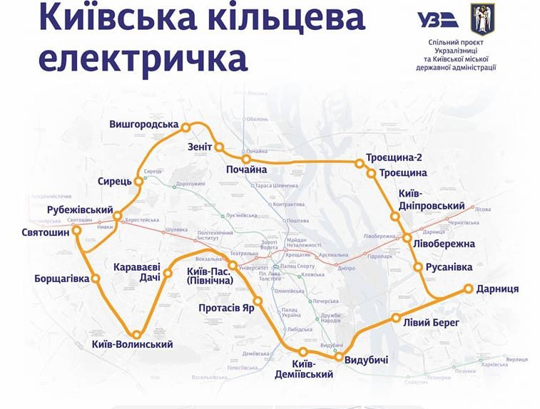 Київська міська електричка: схема руху