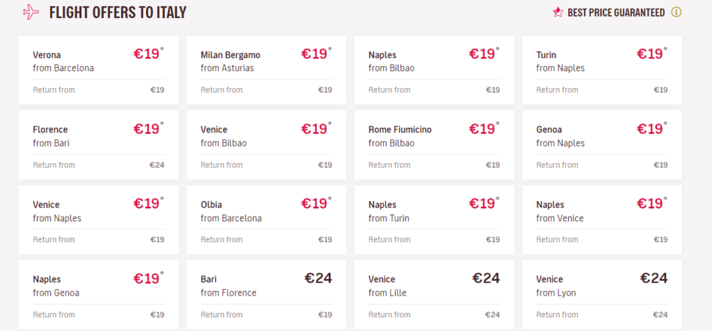 Volotea: дешеві авіаквитки з Італії