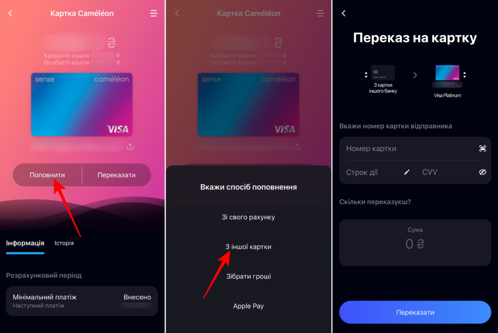 Як переказати гроші із закордонної картки на картку Sense Bank
