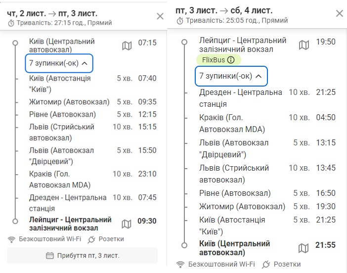 Київ-Лейпциг: розклад автобусів Flixbus