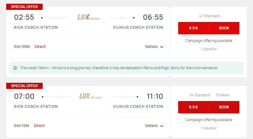 LuxExpress: квитки на автобус