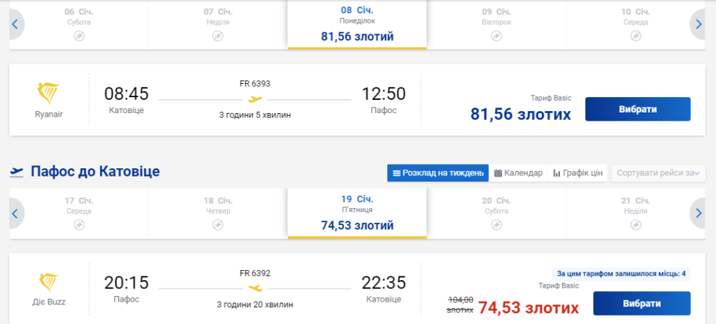 Дешеві авіаквитки з Польщі на Кіпр