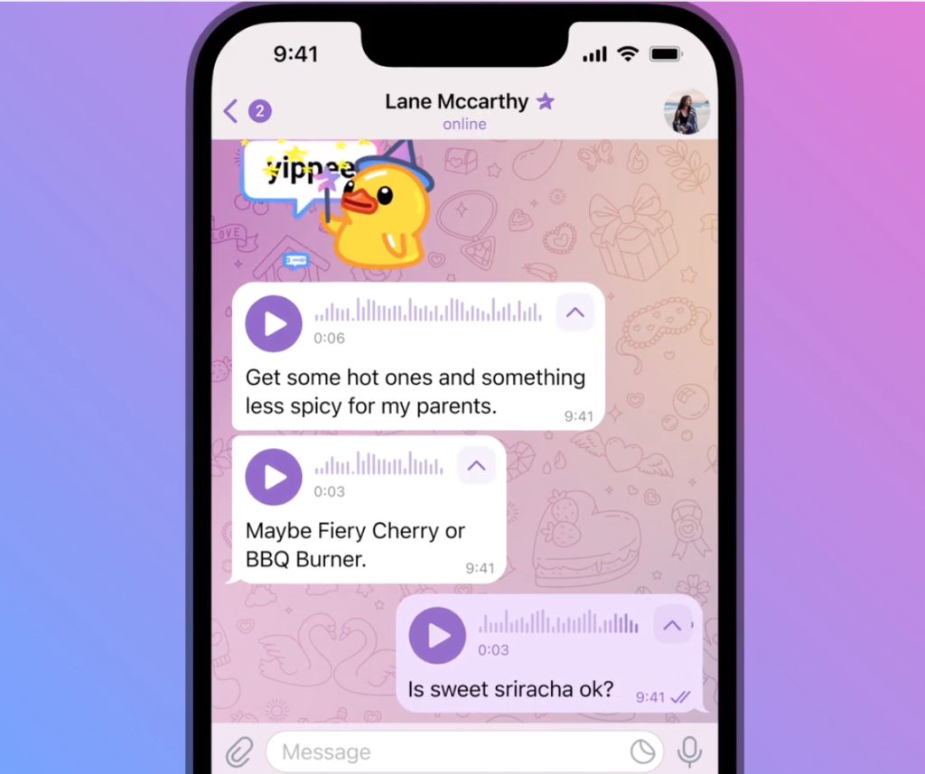 Перетворення аудіо в текст у телеграм-преміум