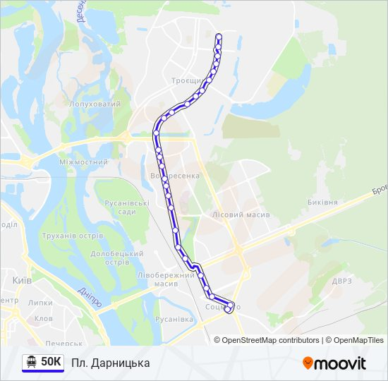 Тролейбусні маршрути Києва №50к
