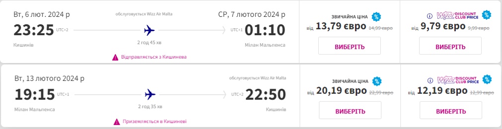 З Молдови в Італію: дешеві авіаквитки Wizz Air