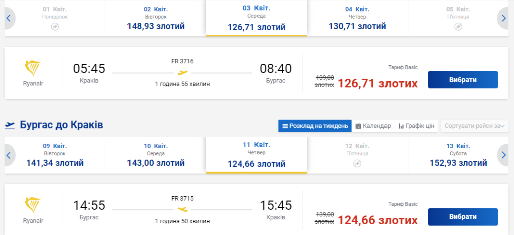 Krakiv Burhas З Кракова у Болгарію за 1200 гривень: акційні авіаквитки Ryanair