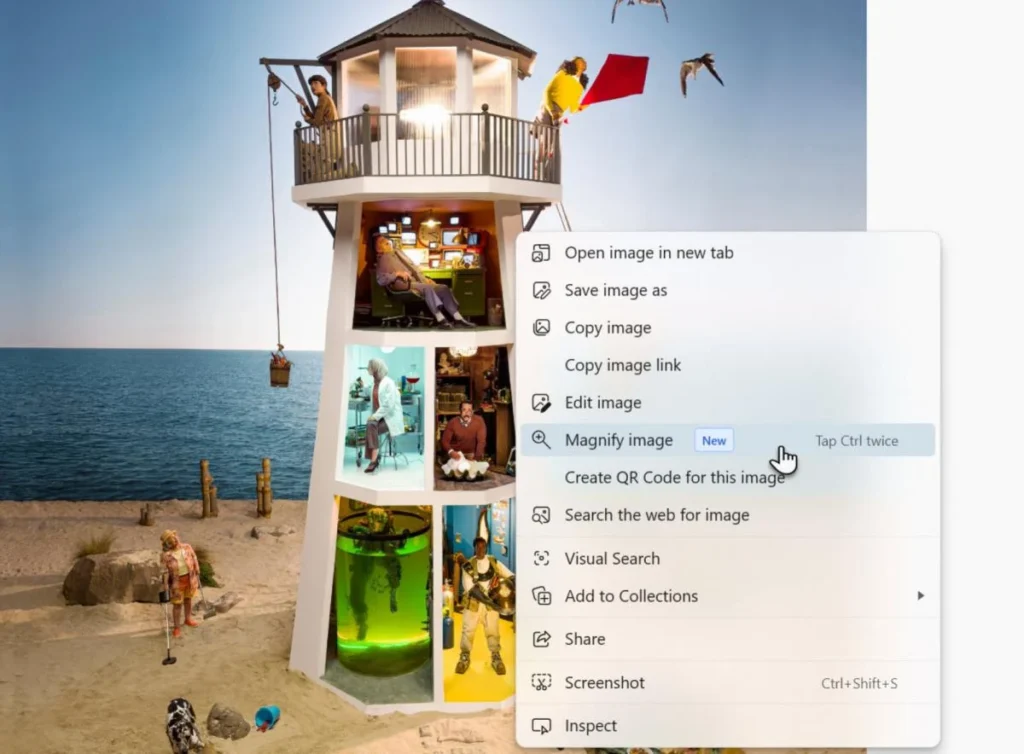 Функція Magnify Image у браузері Microsoft Edge