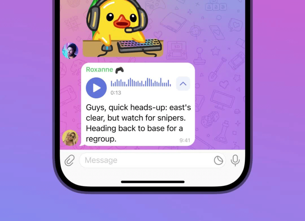 Перетворення аудіо в текст в чаті Telegram