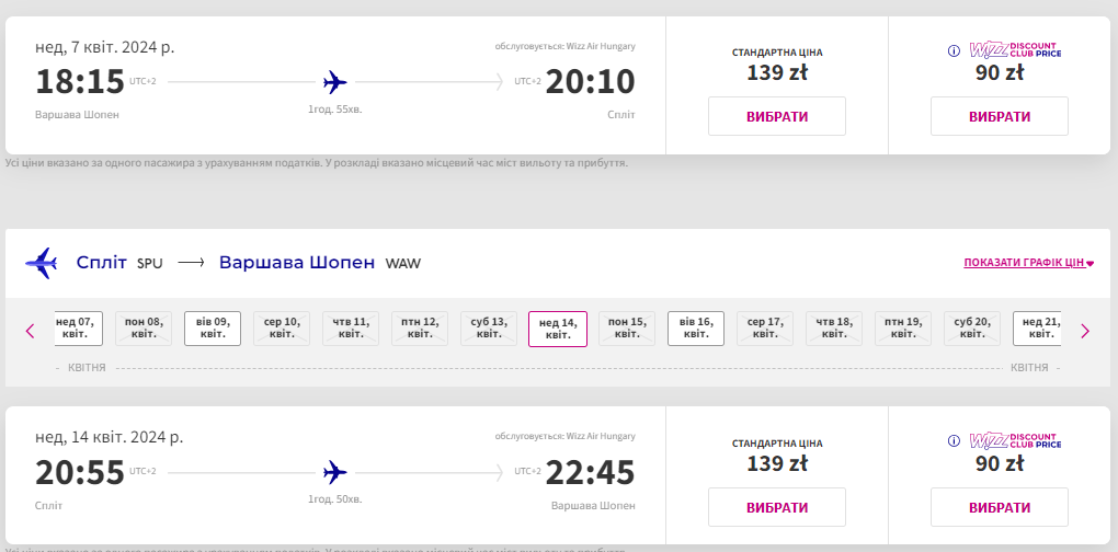 Авіаквитки з Польщі у Хорватію