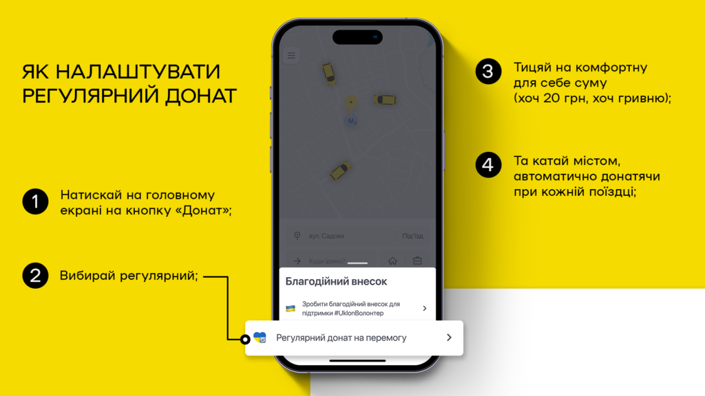 Як налаштувати регулярний донат в Uklon