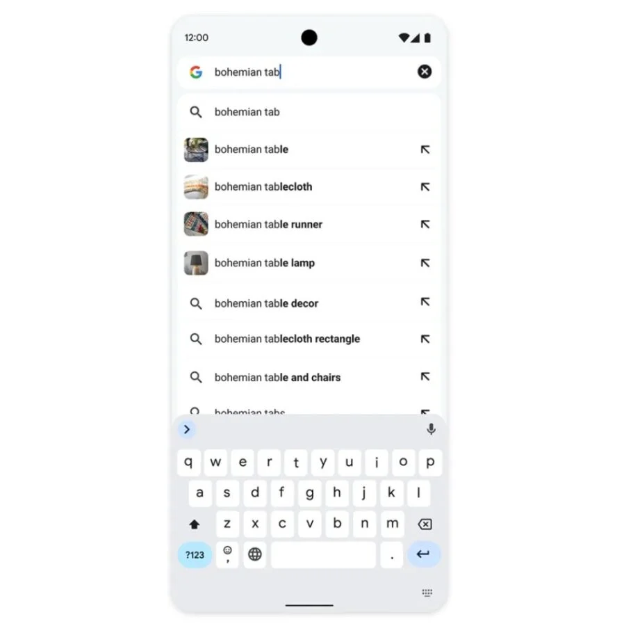 Зображення в пропозиціях пошукових запитів у Google Chrome