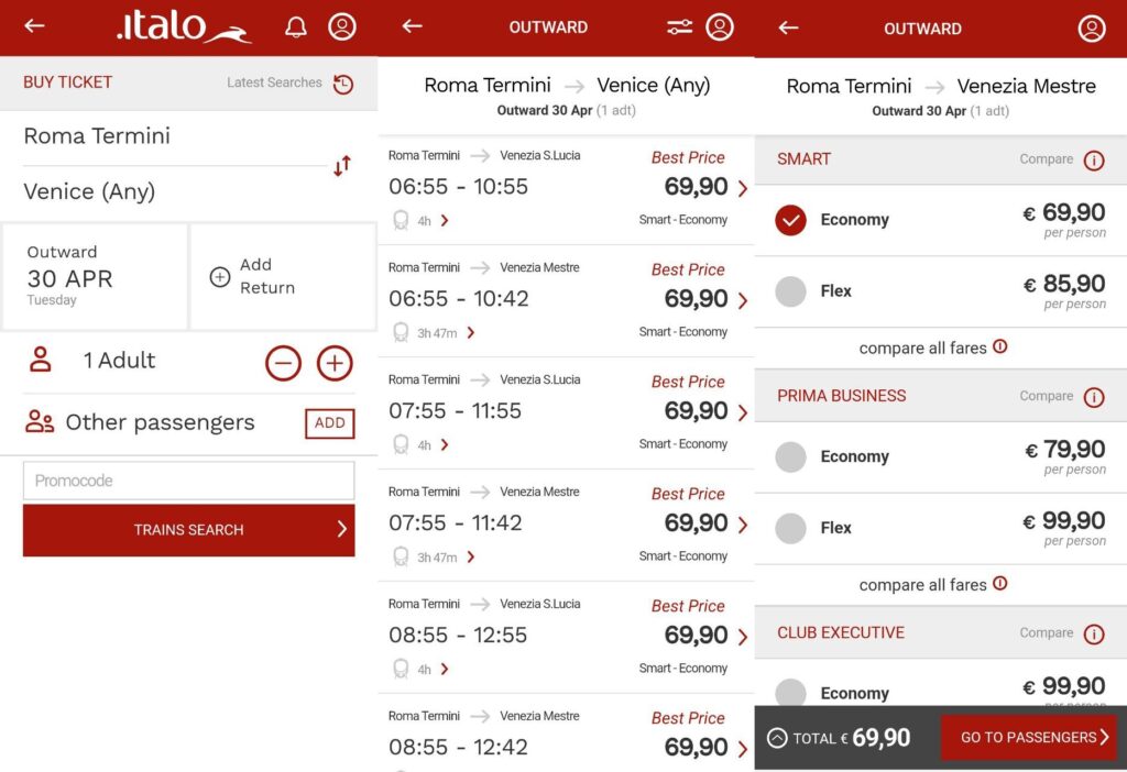 Як придбати квиток на поїзд в Італії