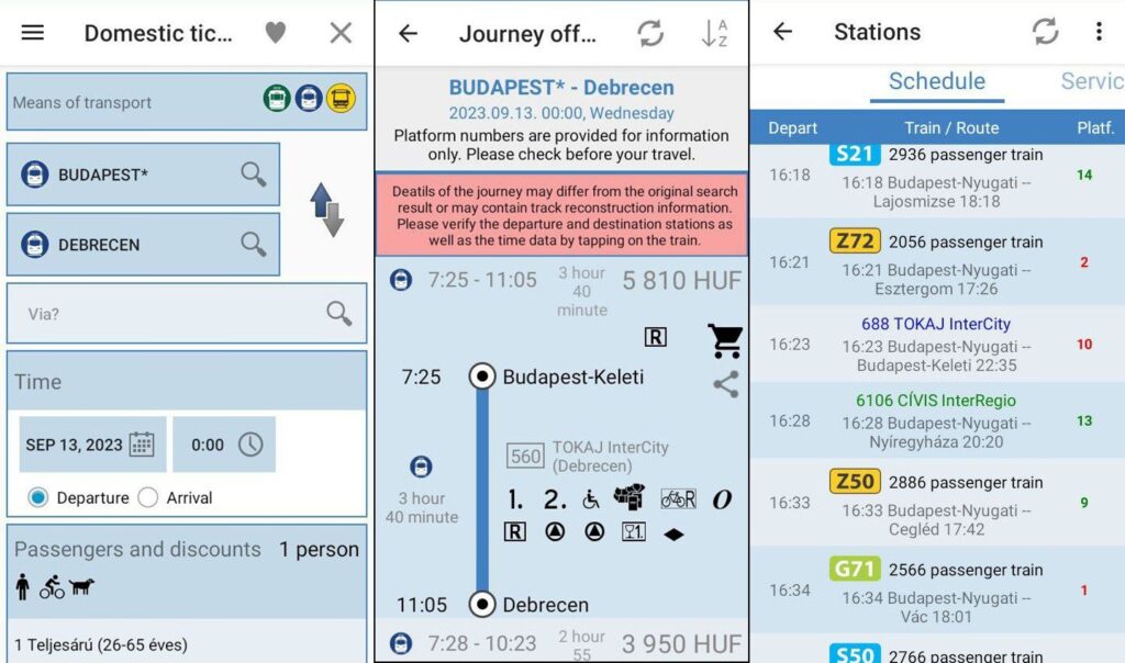 Як придбати квиток на потяг в Угорщині