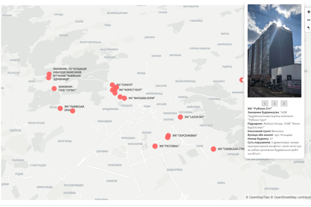 Карта проблемних забудовників у Львові