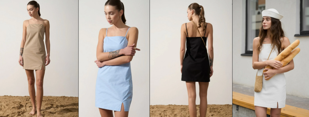 Коротка сукня з льону від Solmar