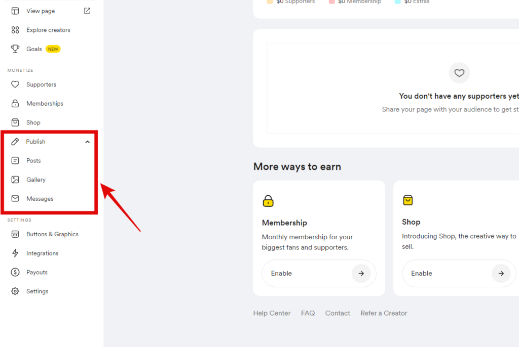 Як робити публікації на Buy Me a Coffee