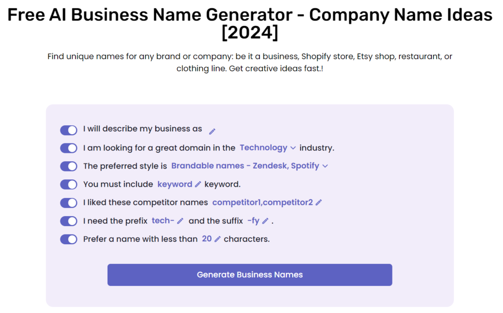 namegenerator Штучний інтелект для бізнесу: ТОП-10 сервісів для підвищення продуктивності