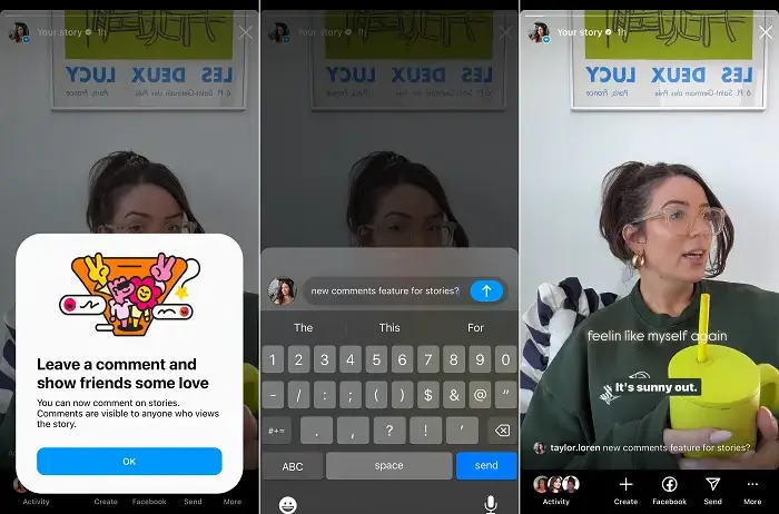 Коментарі на Stories у Instagram