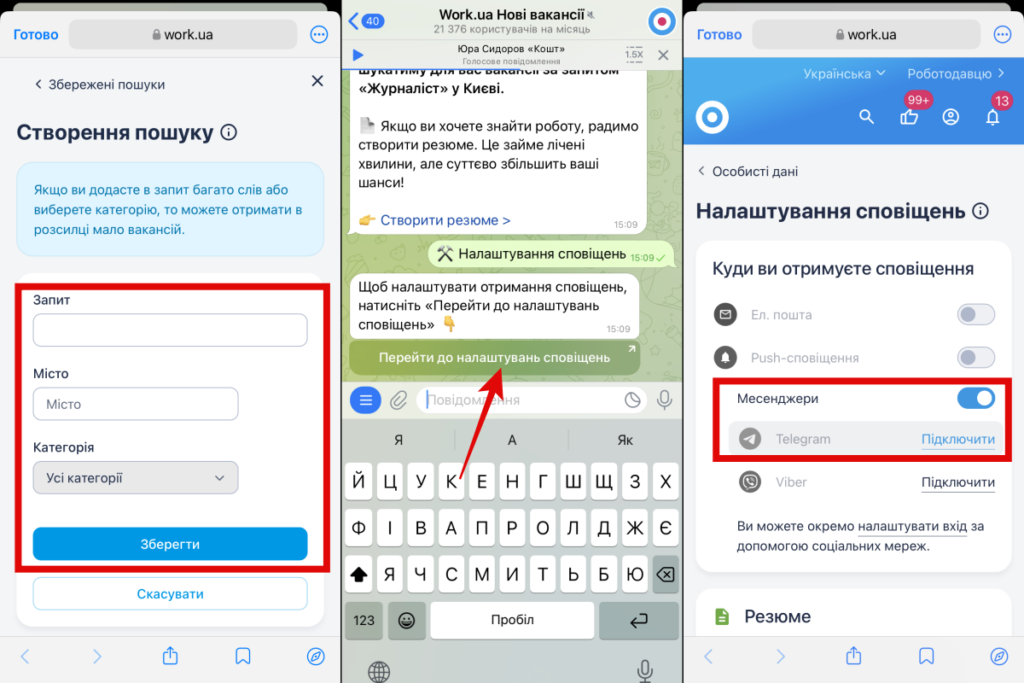 Чатбот Work.ua у Telegram