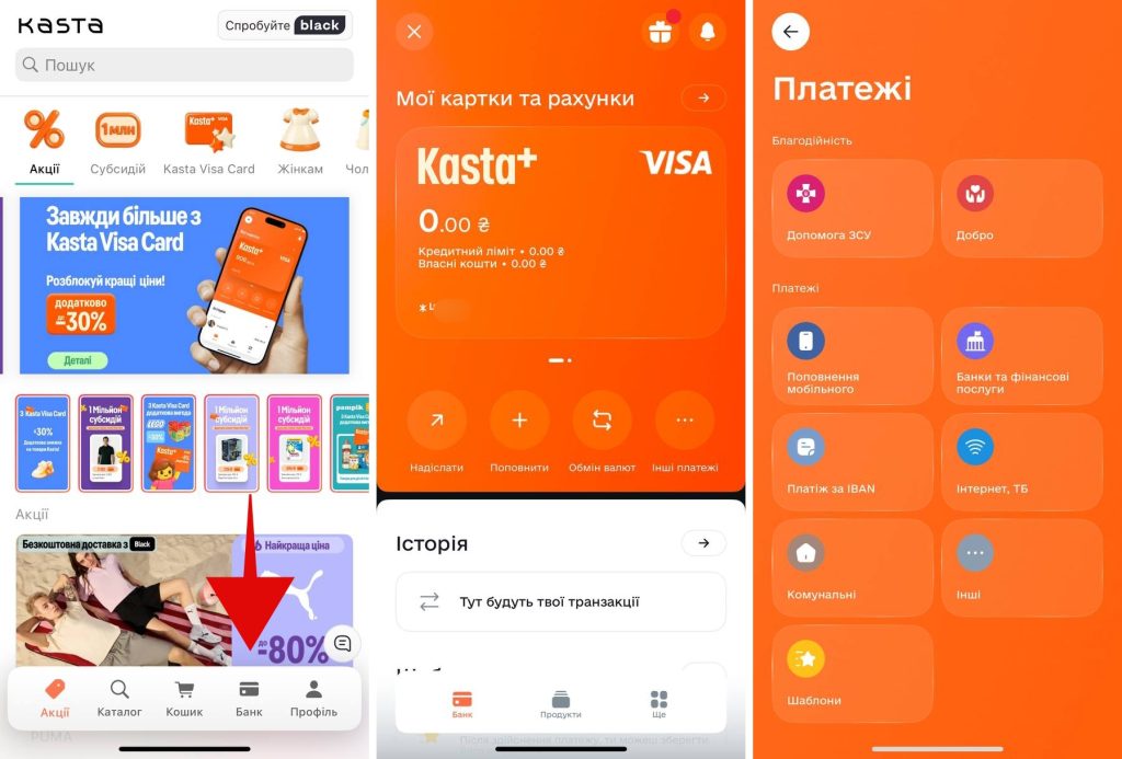 Фінансові послуги в Kasta