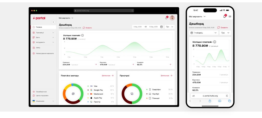 PUMB khutko interfeys foto 1 ПУМБ запустив сервіс інтернет-еквайрингу hutko
