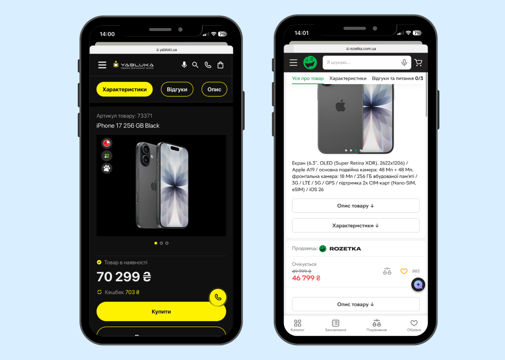 Ціни на iPhone 17