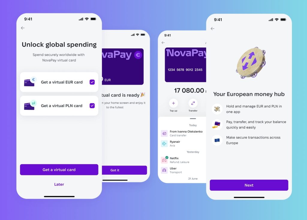 Вигляда застосунку NovaPay в Польщі