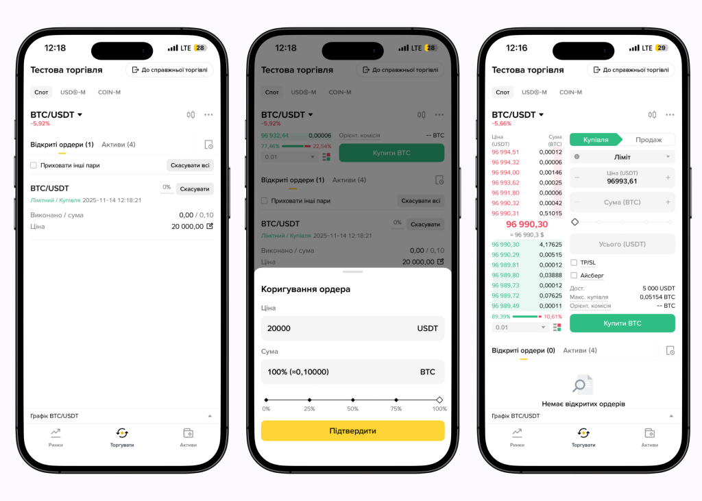 Демо-торгівля на Binance