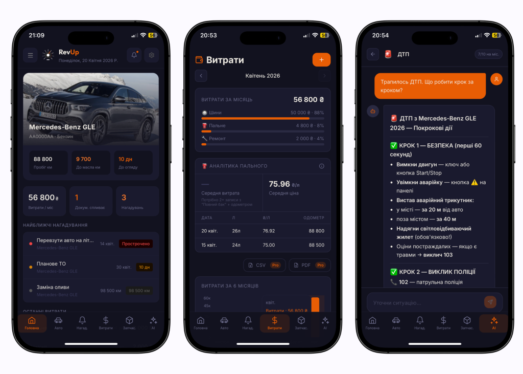 Застосунок для водіїв RevUp